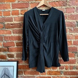 Black silk blouse made in Italy great condition